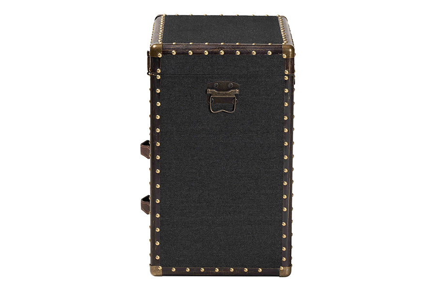 Baxton Studio Agatha Vintage Black Canvas 2-Drawer Storage Trunk