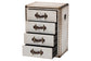 Baxton Studio Jaelyn Vintage Coffee Canvas 4-Drawer End Table