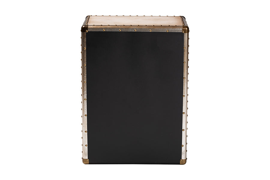 Baxton Studio Jaelyn Vintage Coffee Canvas 4-Drawer End Table