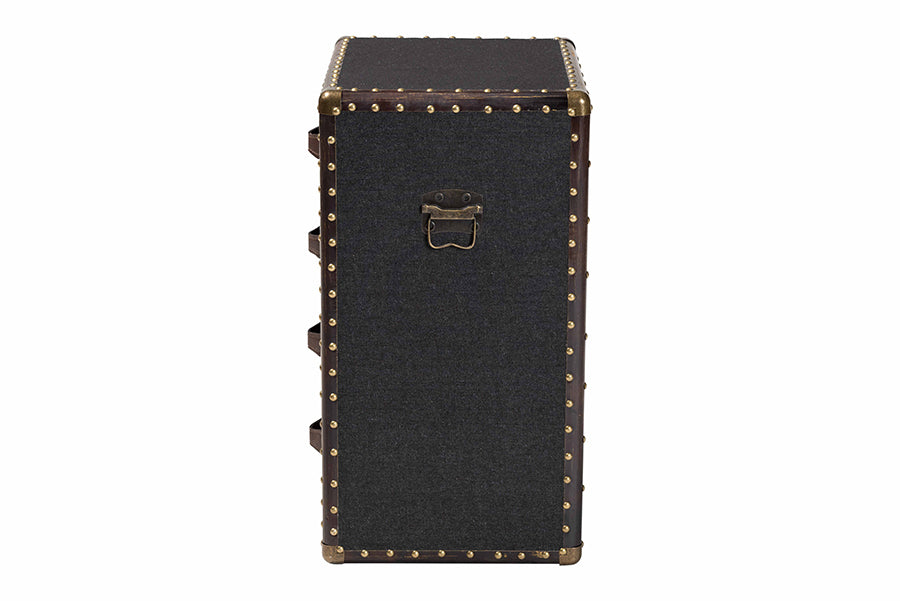 Baxton Studio Jaelyn Vintage Black Canvas 4-Drawer End Table