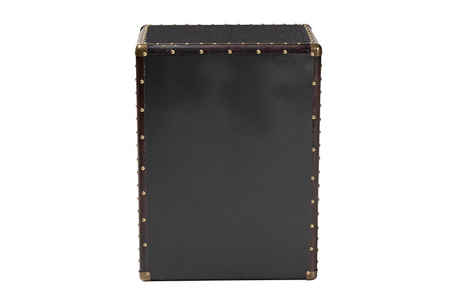 Baxton Studio Jaelyn Vintage Black Canvas 4-Drawer End Table