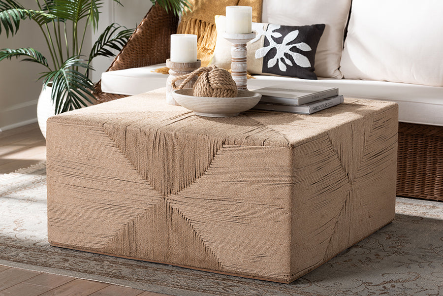 bali & pari Nakita Japandi Natural Jute Coffee Table