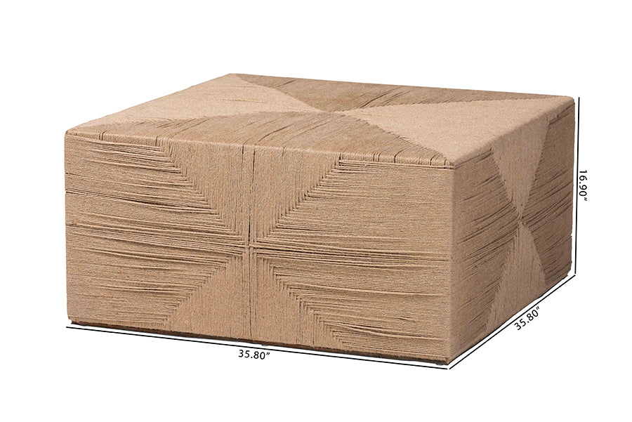 bali & pari Nakita Japandi Natural Jute Coffee Table