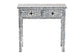 bali & pari Diata Coastal Black and White Mother of Pearl Capiz Shell 2-Drawer Console Table