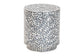 bali & pari Marilla Coastal Black and White Mother of Pearl Capiz Shell Ottoman Footstool