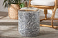 bali & pari Marilla Coastal Black and White Mother of Pearl Capiz Shell Ottoman Footstool
