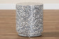 bali & pari Marilla Coastal Black and White Mother of Pearl Capiz Shell Ottoman Footstool