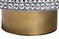 bali & pari Idra Coastal Black and White Mother of Pearl Capiz Shell Coffee Table