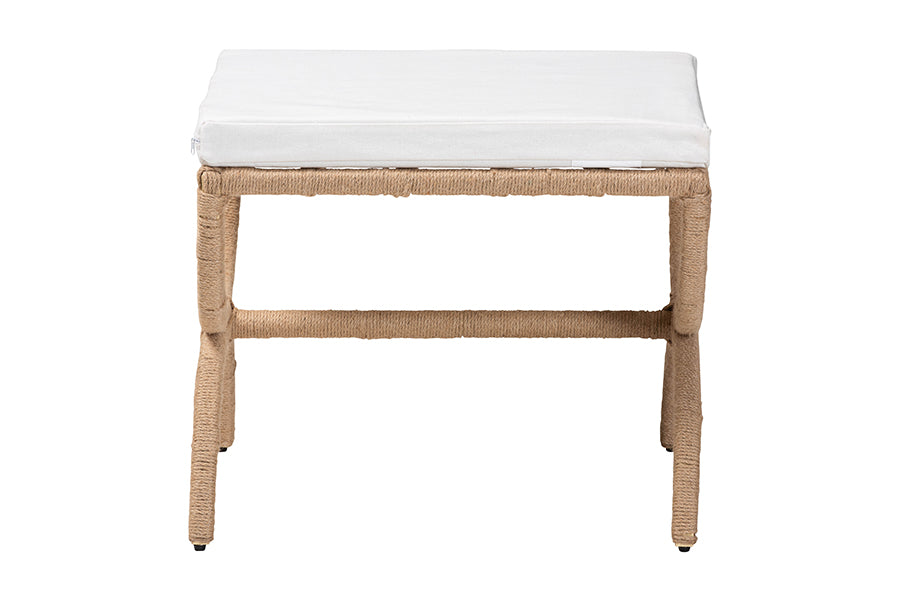 bali & pari Maliyah Japandi Natural Jute Ottoman