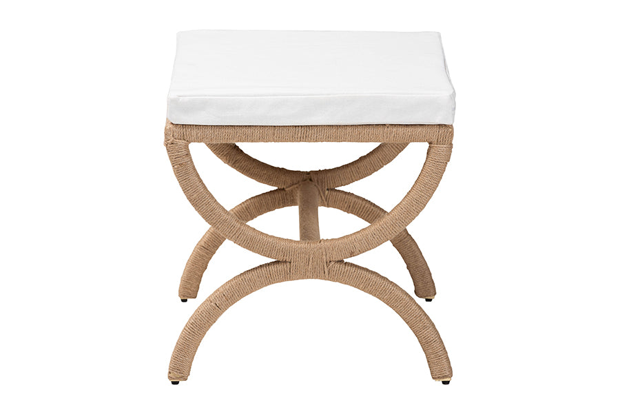 bali & pari Maliyah Japandi Natural Jute Ottoman