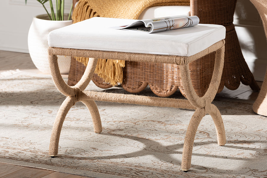 bali & pari Maliyah Japandi Natural Jute Ottoman