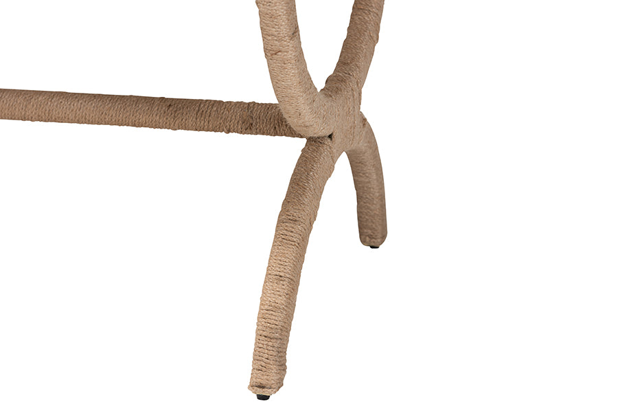 bali & pari Maliyah Japandi Natural Jute Accent Bench