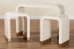 bali & pari Carlyn Coastal Beige and White Mother of Pearl Capiz Shell 3-Piece Accent Table Set
