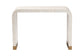 bali & pari Carlyn Coastal Beige and White Mother of Pearl Capiz Shell Console Table
