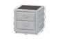 Baxton Studio Cadmus Modern Light Grey Channel-Tufted Fabric 2-Drawer Nightstand