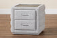 Baxton Studio Cadmus Modern Light Grey Channel-Tufted Fabric 2-Drawer Nightstand