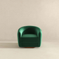 Modern green velvet accent chair with curved back, FredCo International furniture