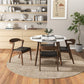 Dakota Mid-Century Solid Wood Dining Chair Set with Black Leather Upholstery Set Of 2 FredCo
