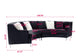 140" Black Velvet Curved Sofa FredCo