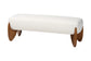 Baxton Studio Vinicio Mid-Century Modern Cream Boucle Queen Size 2-Piece Bedroom Set