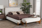 Baxton Studio Vinicio Mid-Century Modern Cream Boucle King 2-Piece Bedroom Set