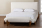Baxton Studio Vinicio Mid-Century Modern Cream Boucle Queen Size 2-Piece Bedroom Set