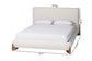 Baxton Studio Vinicio Mid-Century Modern Cream Boucle Queen Platform Bed