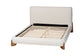 Baxton Studio Vinicio Mid-Century Modern Cream Boucle Queen Platform Bed