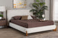 Baxton Studio Vinicio Mid-Century Modern Cream Boucle Queen Platform Bed