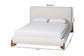Baxton Studio Vinicio Mid-Century Modern Cream Boucle King Platform Bed