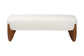 Baxton Studio Vinicio Mid-Century Modern Cream Boucle Accent Bench