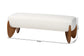 Baxton Studio Vinicio Mid-Century Modern Cream Boucle Accent Bench