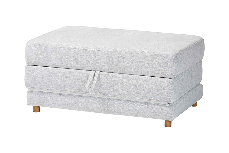Baxton Studio Sabriel Modern Light Grey Fabric Convertible Sleeper Ottoman