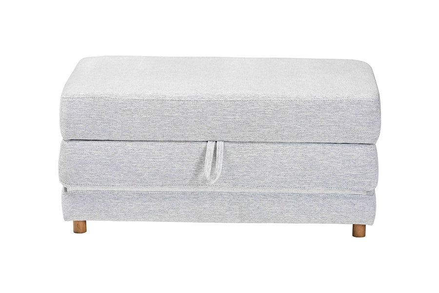 Baxton Studio Sabriel Modern Light Grey Fabric Convertible Sleeper Ottoman