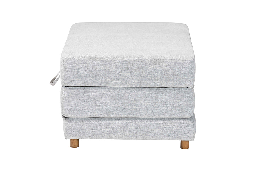 Baxton Studio Sabriel Modern Light Grey Fabric Convertible Sleeper Ottoman