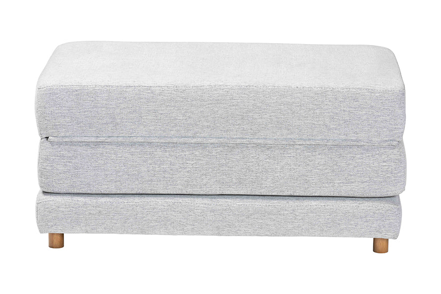 Baxton Studio Sabriel Modern Light Grey Fabric Convertible Sleeper Ottoman