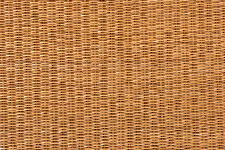 bali & pari Maritza Bohemian Light Honey Scalloped Rattan Pitrit King Standalone Headboard