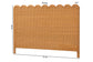 bali & pari Maritza Bohemian Light Honey Scalloped Rattan Pitrit King Standalone Headboard