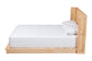 Baxton Studio Glennis Japandi Natural Brown Wood Queen Size Platform Bed with Woven Rattan