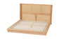 Baxton Studio Glennis Japandi Natural Brown Wood Queen Size Platform Bed with Woven Rattan