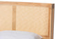 Baxton Studio Glennis Japandi Natural Brown Wood Queen Size Platform Bed with Woven Rattan