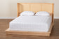 Baxton Studio Glennis Japandi Natural Brown Wood Queen Size Platform Bed with Woven Rattan
