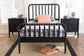 Baxton Studio Lucera Mid-Century Black Twin Size Bobbin Bed