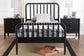 Baxton Studio Lucera Mid-Century Black Twin Size 3-Piece Bobbin Bedroom Set