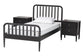 Baxton Studio Lucera Mid-Century Black Twin Size 3-Piece Bobbin Bedroom Set