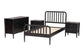 Baxton Studio Lucera Mid-Century Black Twin Size 4-Piece Bobbin Bedroom Set