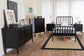 Baxton Studio Lucera Mid-Century Black Full Size 5-Piece Bobbin Bedroom Set