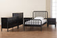 Baxton Studio Lucera Mid-Century Black Full Size 5-Piece Bobbin Bedroom Set
