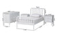 Baxton Studio Lucera Mid-Century White Twin Size 4-Piece Bobbin Bedroom Set