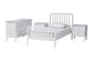 Baxton Studio Lucera Mid-Century White Twin Size 4-Piece Bobbin Bedroom Set